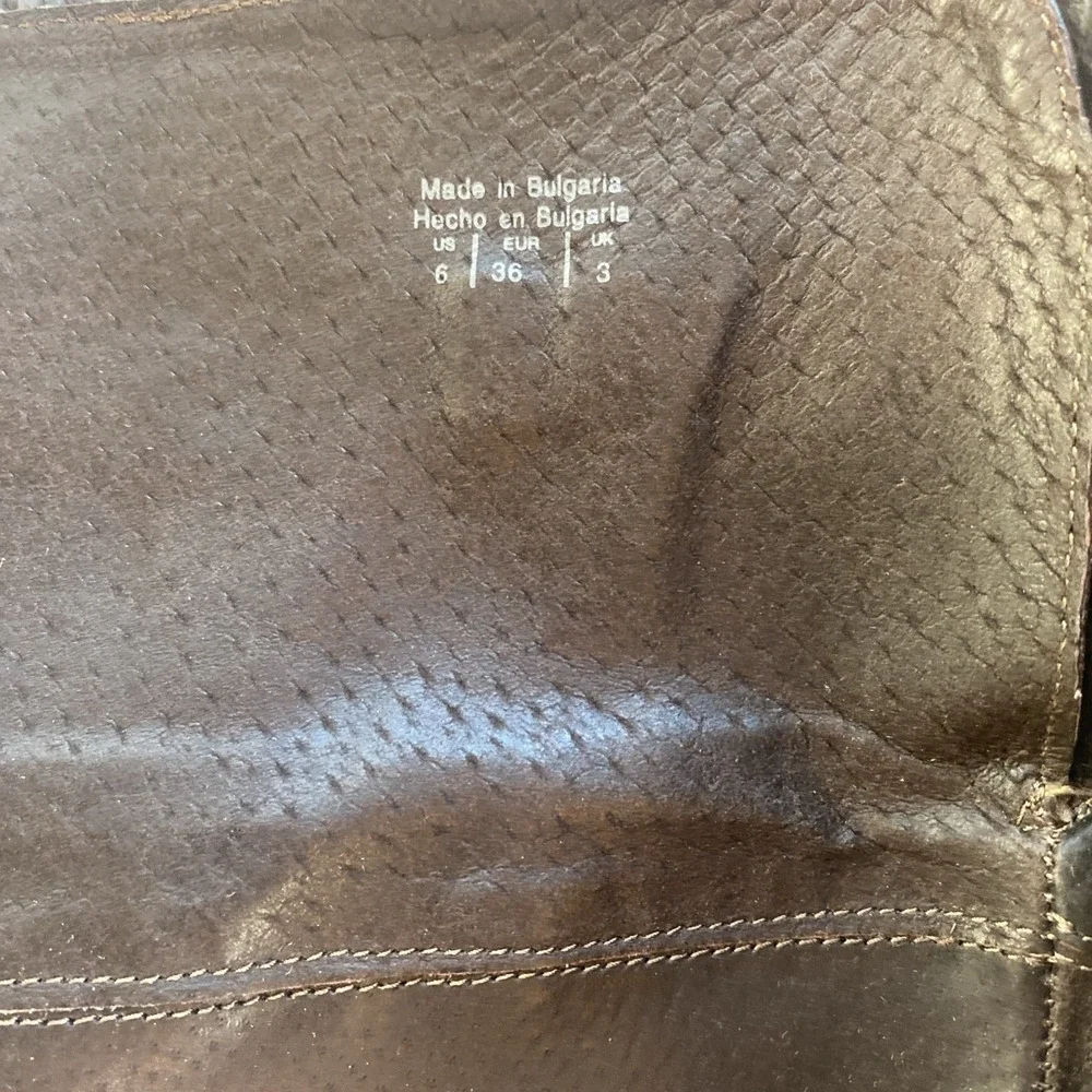 Brown Leather Zip Knee High Riding Boots Size 6 US ALDO